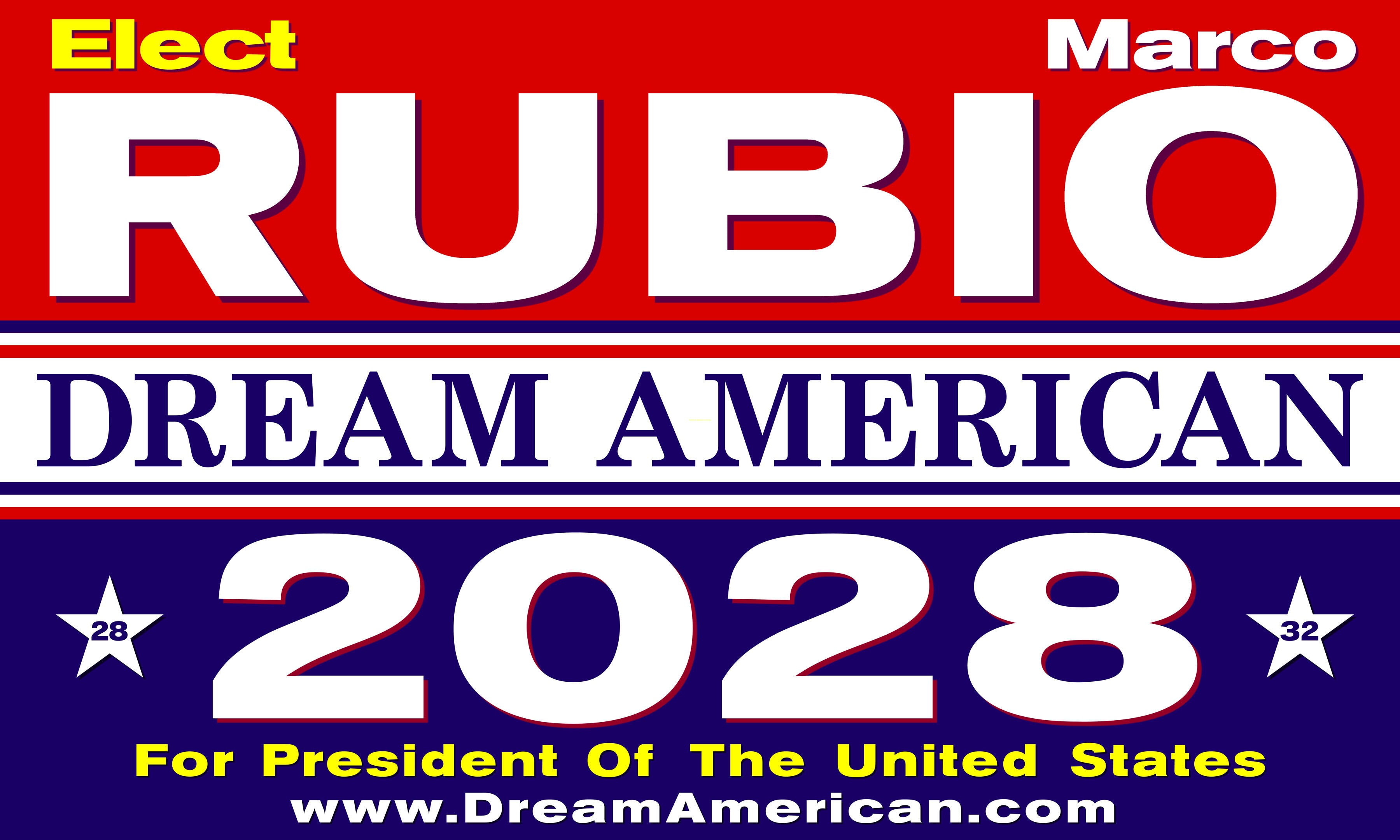 Dream American Elect Marco Rubio 2028 Flag